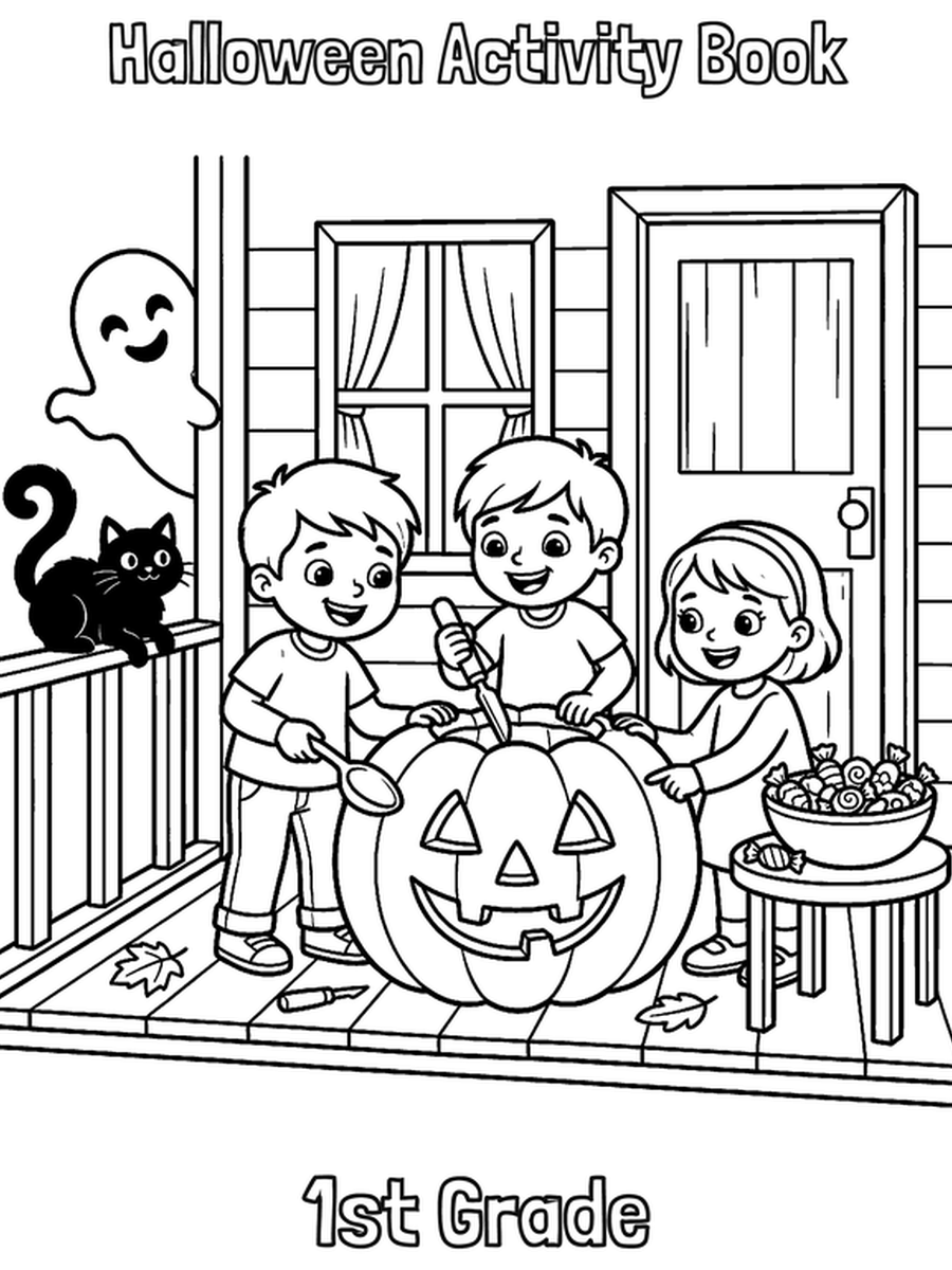 Halloween Activity Book — 1st Grade cover
