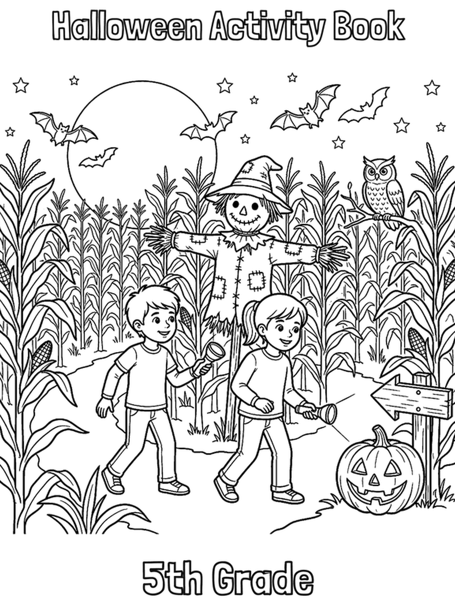 Halloween Activity Book — 5th Grade cover