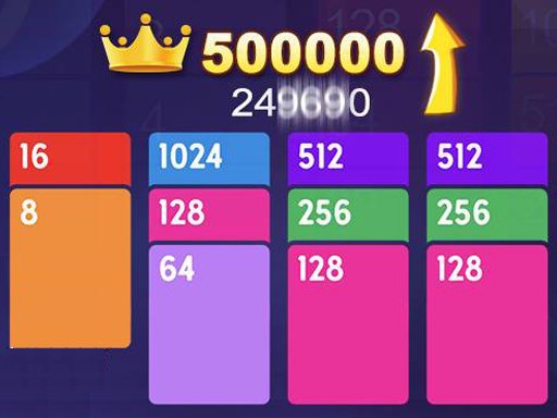 2048 Solitaire game screenshot showing colorful cards stacking