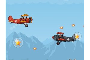 Air Wolves Flight - intense dogfight in pixel art style