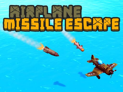 Exciting scene of an airplane dodging missiles over the ocean