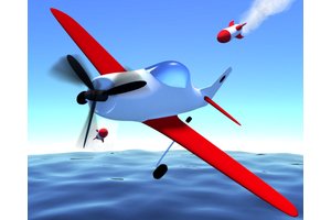 Exciting scene from AirWingsio with colorful planes dodging missiles