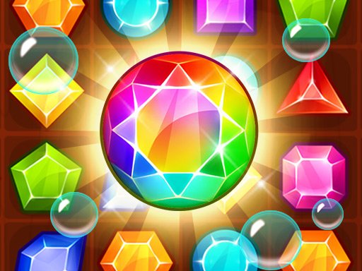 Vibrant scene of colorful jewels sparkling in the game