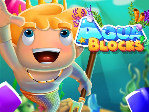 Aqua Blocks gameplay with colorful water graphics and fun sounds
