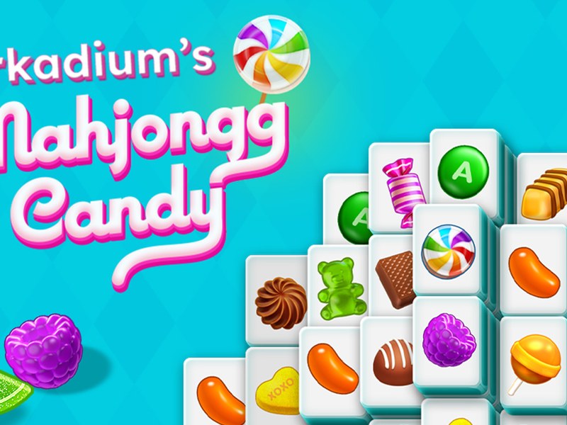 Colorful candies and tiles in Arkadium's Mahjongg Candy