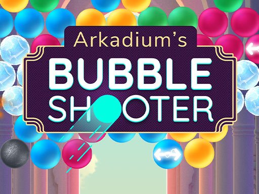 Colorful bubbles bursting in Arkadium's Bubble Shooter game