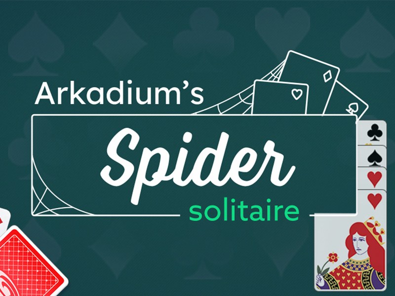 Arkadium's Spider Solitaire — colorful cards stacked in play