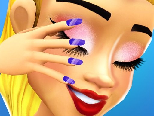 Colorful screenshot of Art Salon showcasing makeup and nail designs