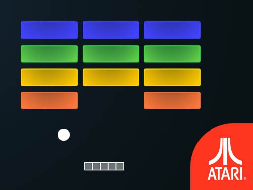 Exciting gameplay of Atari Breakout with colorful blocks and bouncing ball