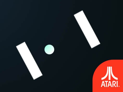 Exciting gameplay of Atari Pong with paddles and a bouncing ball