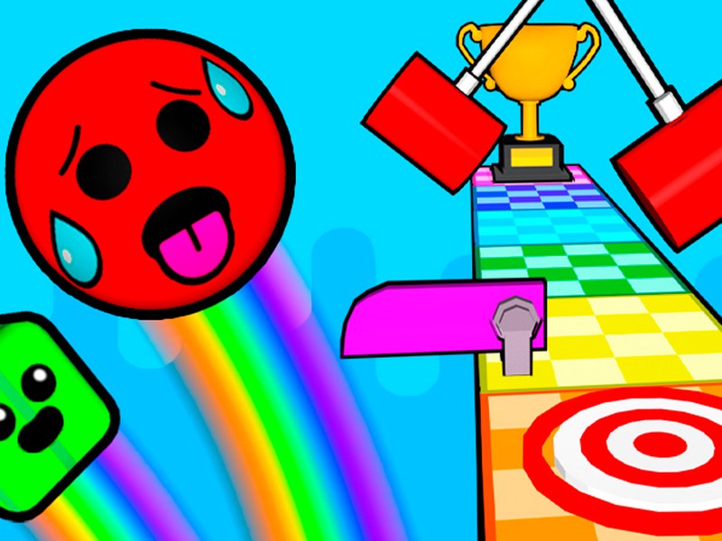 Exciting gameplay in Ball Tower of Hell with a daring ball rolling up a giant tower