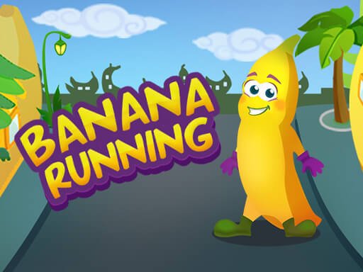 Screenshot of Banana Running featuring Mr. Nanners jumping through city streets