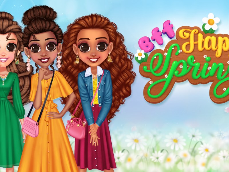 BFF Happy Spring - colorful princesses choosing spring outfits