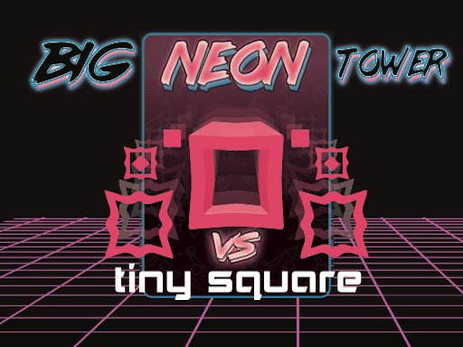 Colorful neon graphics in Big NEON Tower VS Tiny Square game
