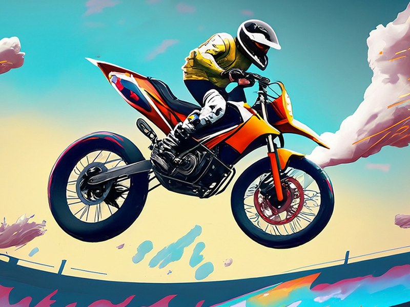 Exciting screenshot of Bike Jump with a cyclist soaring through the air