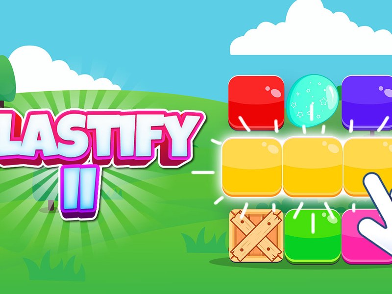 Exciting scene from Blastify II with colorful exploding blocks