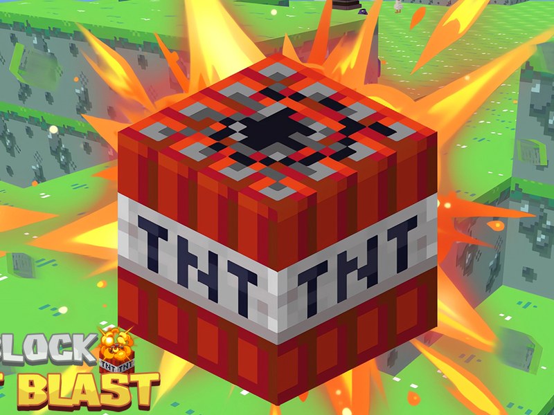 Block TNT Blast - exciting screenshot of the game with explosions