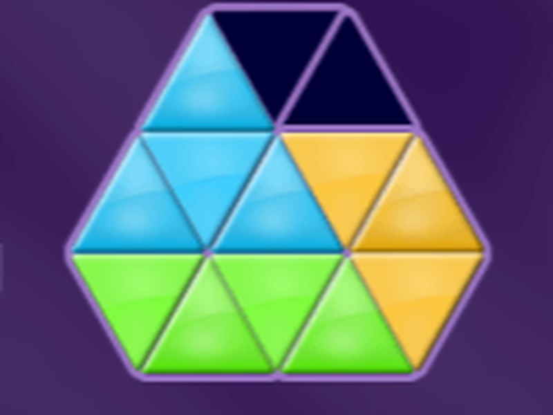 Colorful screenshot of Block Triangle Puzzle with vibrant shapes