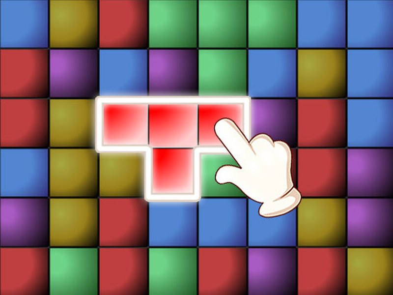 Colorful blocks puzzle game with vibrant shapes and patterns