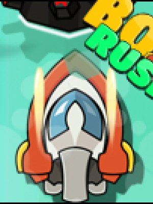 Exciting scene from Boat Rush with high-speed boats racing through wild waterways