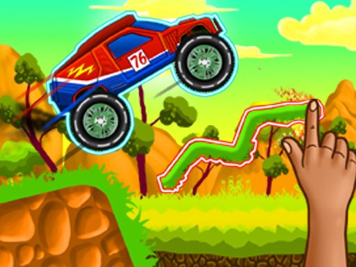 Exciting scene from Brainy Cars with colorful smart cars racing uphill