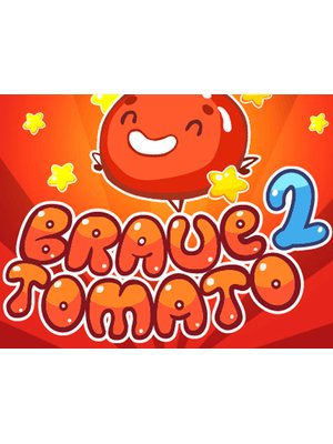 Colorful scene from Brave Tomato 2 with a brave tomato navigating wormholes