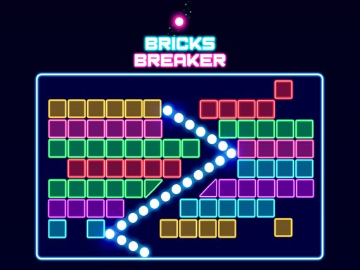 Bricks Breaker game screenshot showing colorful bricks and bouncing balls