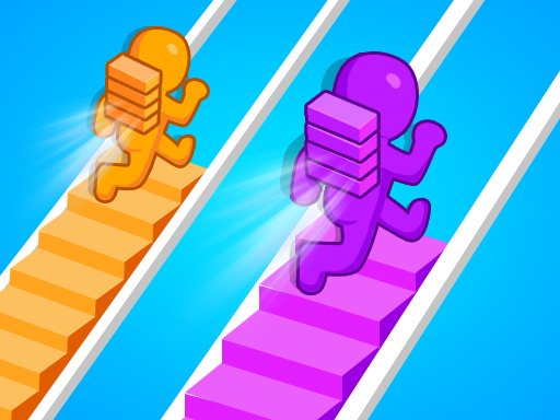 Exciting scene of players racing to build bridges over water