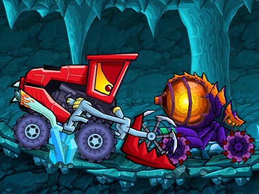 Exciting race scene in Car Eats Car: Dungeon Adventure