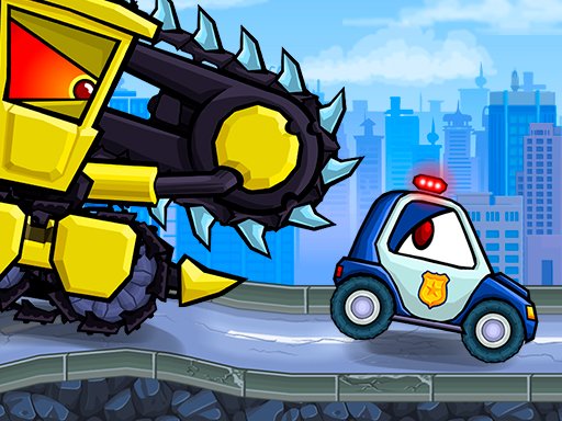 Exciting scene from Car Eats Car Evil Cars with colorful cars racing