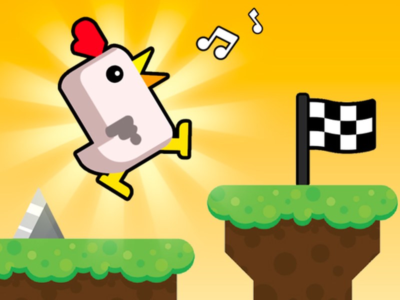 Exciting scene from Chicken Scream Race with kids shouting and racing chickens