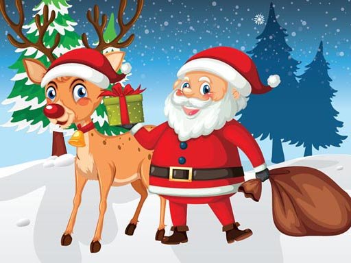 Exciting scene of colorful Christmas trains racing with gifts