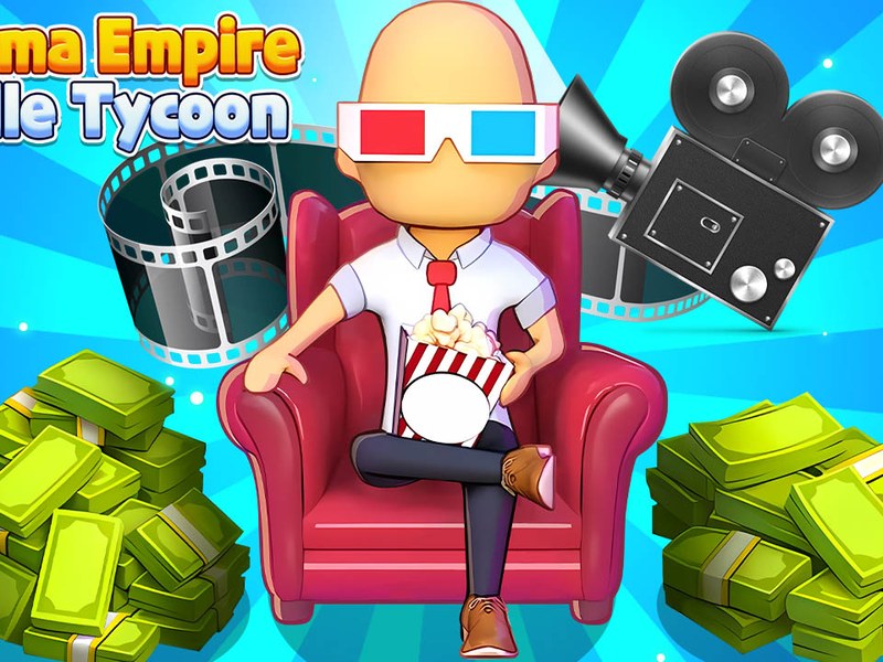 Cinema Empire Idle Tycoon — vibrant scene of a bustling movie theater