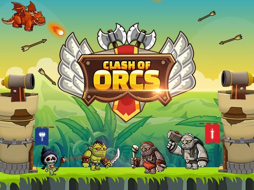 Exciting scene from Clash of Orcs with orc armies clashing