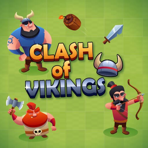 Clash of Vikings — intense battle scene with colorful cards and heroes
