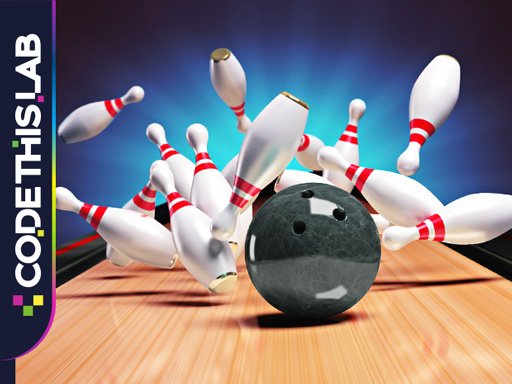 Exciting scene from Classic Bowling Game with colorful bowling alley and pins