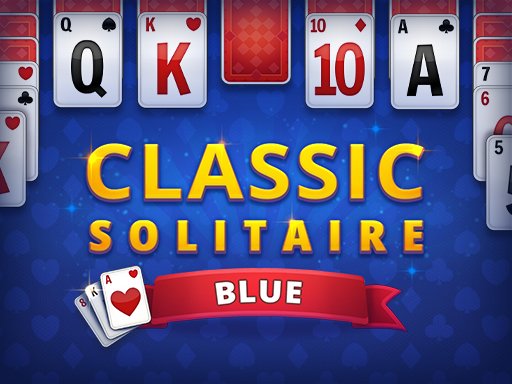 Screenshot of Classic Solitaire Blue with vibrant cards and relaxing background