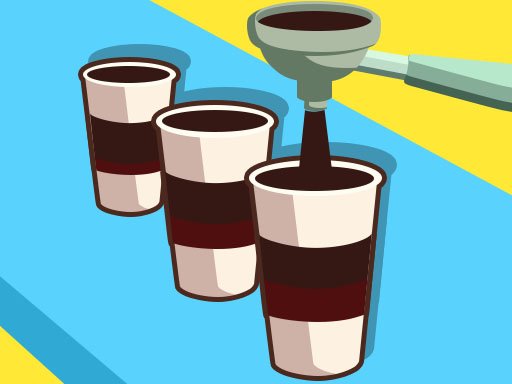 Exciting scene from Coffee Stack with colorful coffee cups flying