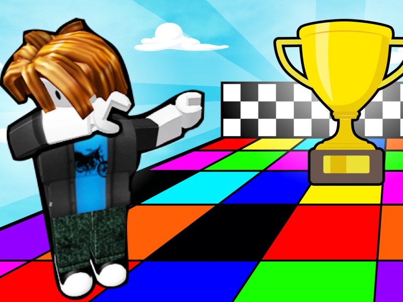 Color Race Obby — vibrant scene of colorful blocks and players racing