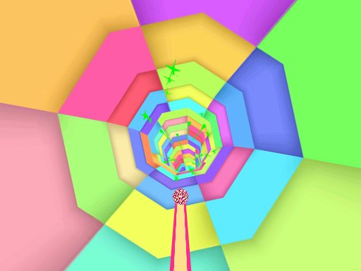 Color Tunnel 2 gameplay with colorful obstacles in a fast tunnel