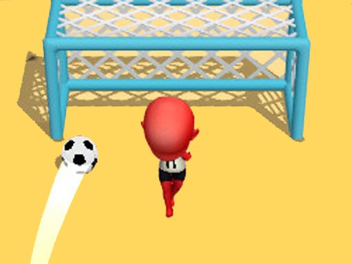 Exciting scene from Cool Goal with players shooting soccer balls