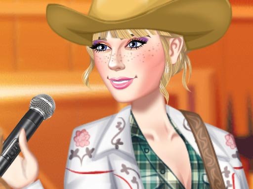 Colorful scene of Tay dressed in stylish country outfits ready for her tour