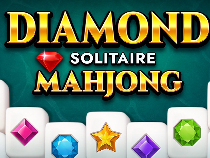 Screenshot of Diamond Solitaire Mahjong with sparkling jewels and tiles