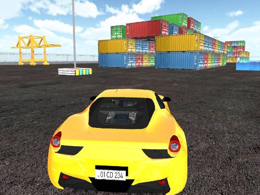 Exciting scene from Dockyard Car Parking with colorful cars and obstacles