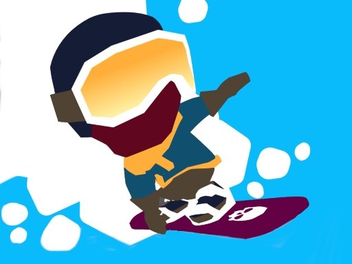 Exciting scene from Downhill Chill with racers speeding downhill