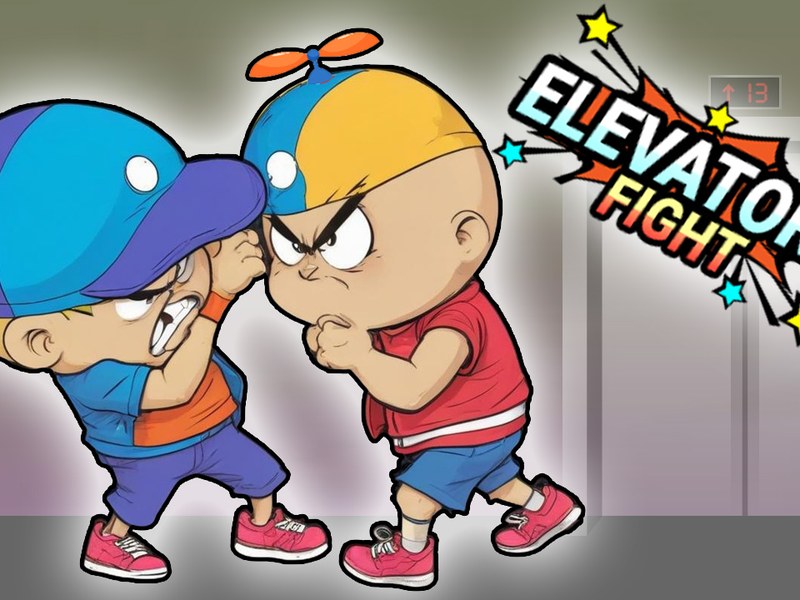 Elevator Fight — intense action in a cramped elevator with colorful characters