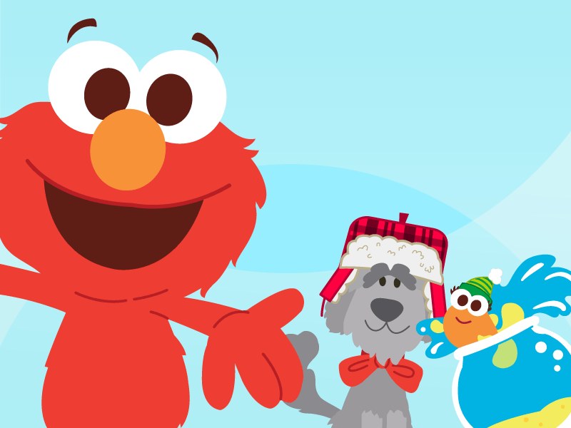 Elmo exploring different countries with colorful graphics