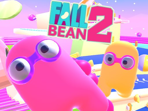 Exciting race scene in Fall Bean 2 with colorful beans jumping