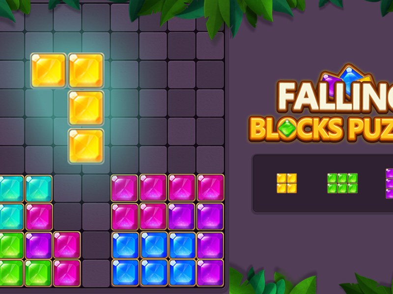 Falling Blocks Puzzle — colorful blocks falling and stacking