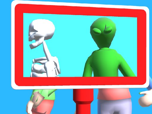 Exciting scene of players hunting aliens in a lively 3D world
